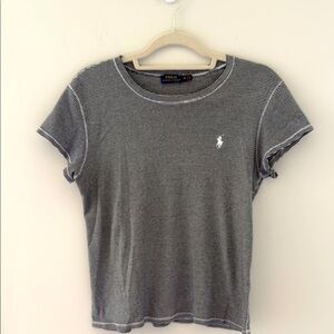 Ralph Lauren Navy and White Striped Short Sleeve Tee size XL (fits like a M-L)